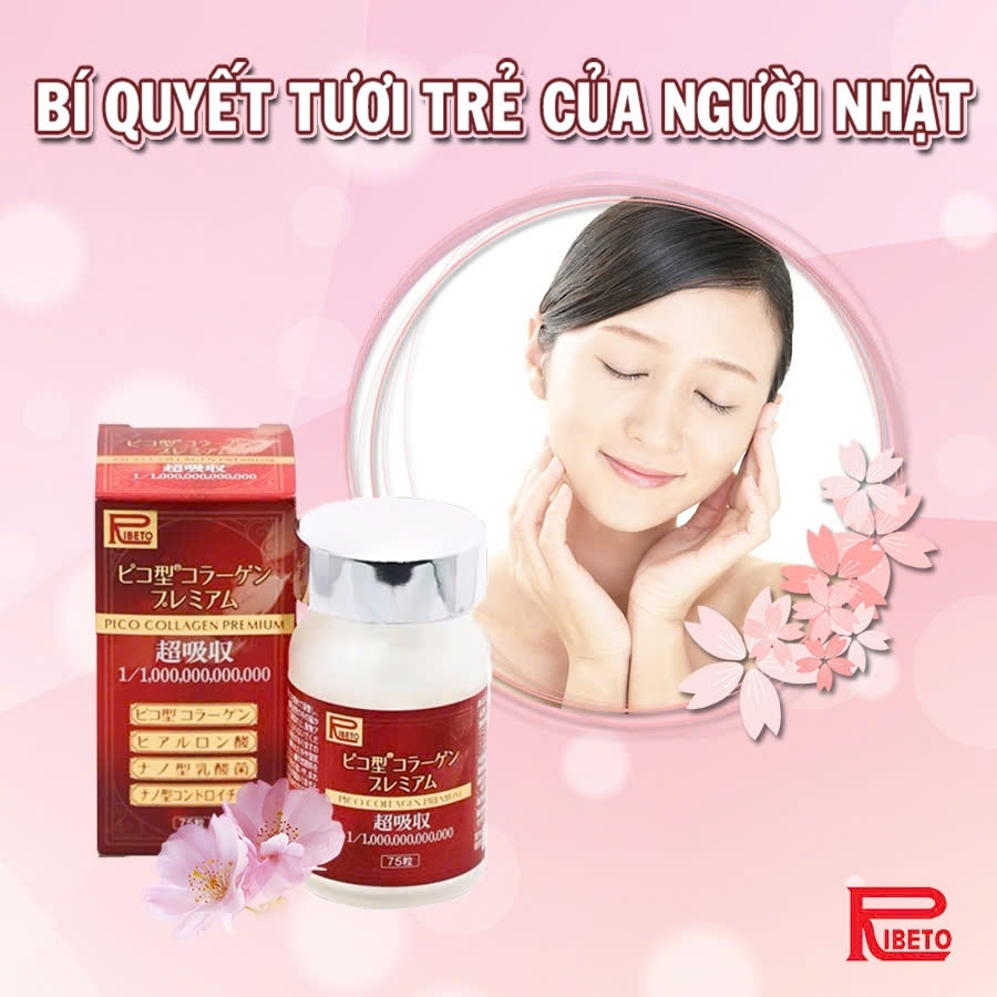 Ribeto - Viên Uống Làm Đẹp Da Pico Collagen Premium Ribeto 75 Viên