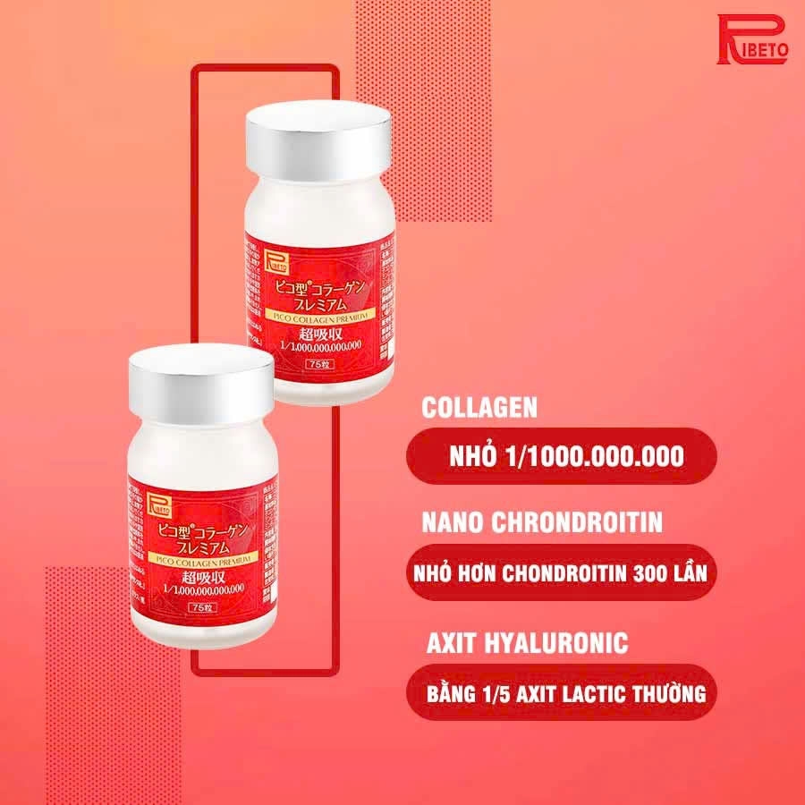Ribeto - Viên Uống Làm Đẹp Da Pico Collagen Premium Ribeto 75 Viên