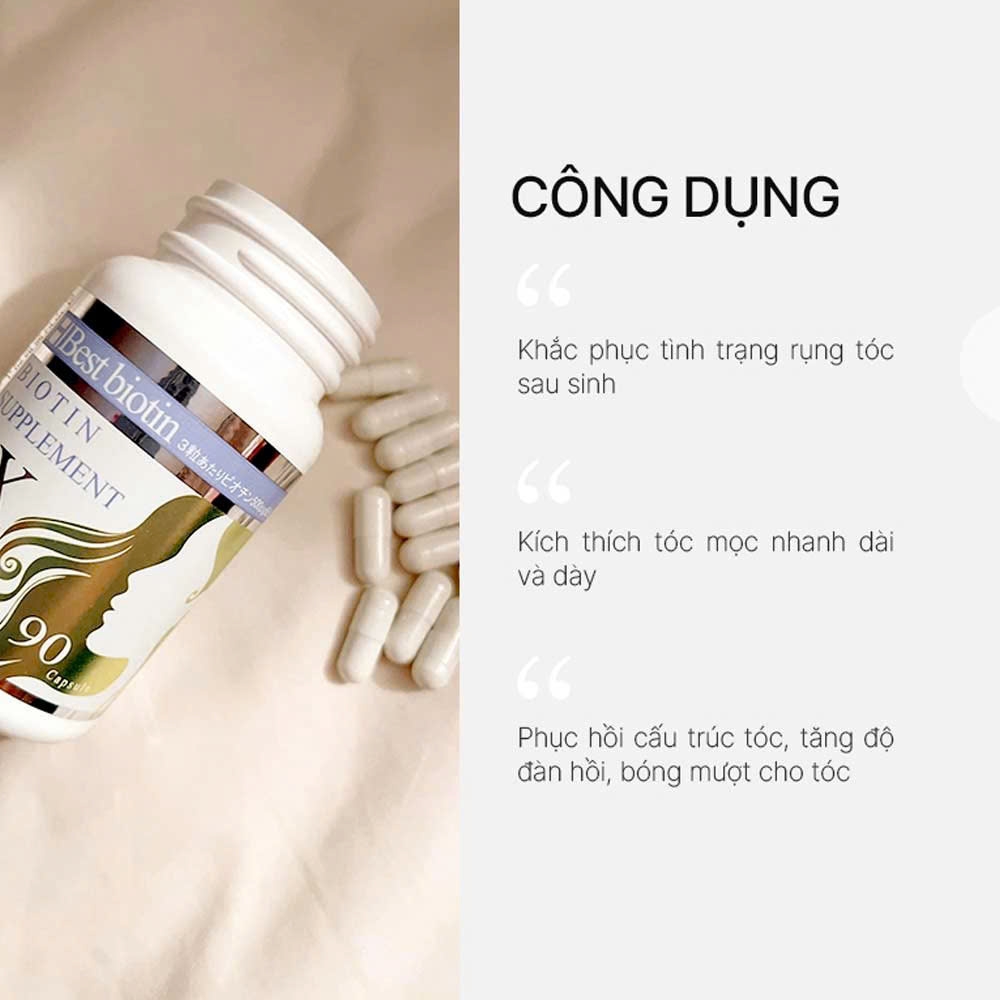 NDYunited - Viên Uống Mọc Tóc Biotin EX 90 Viên
