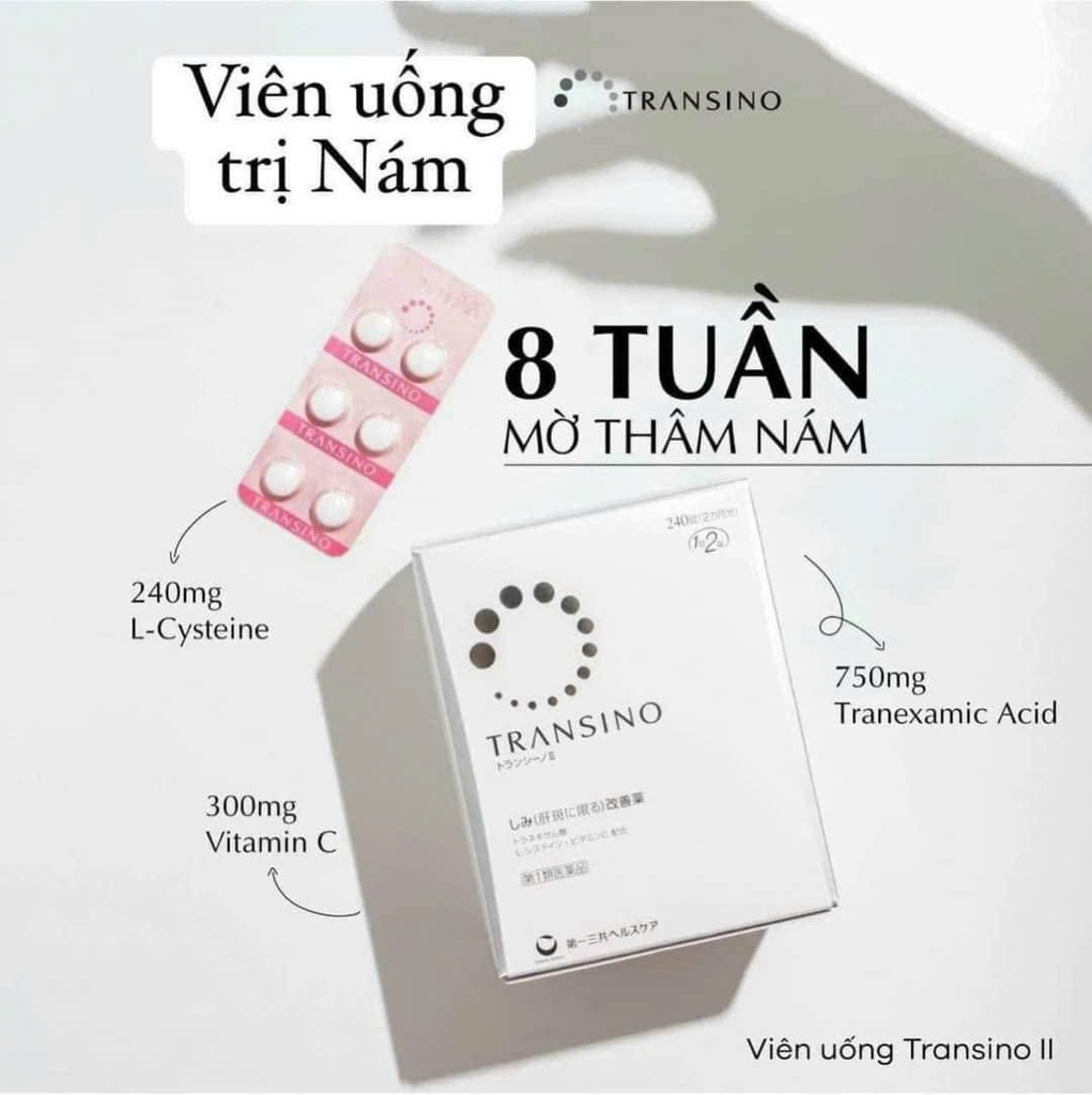 TRANSINO - Combo Bộ 3 Sản Phẩm Đặc Trị Nám, Dưỡng Trắng Da TRANSINO Nhật Bản