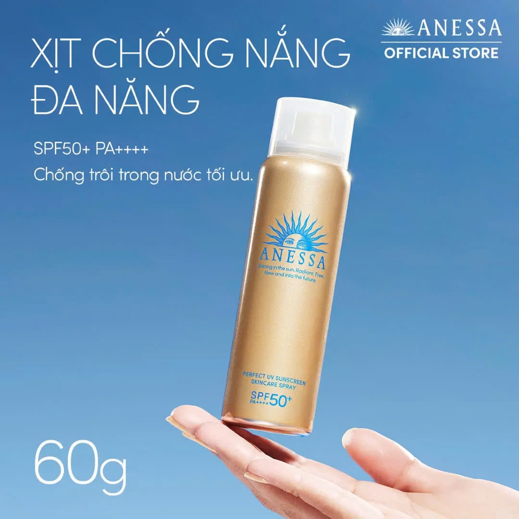 Anessa - Xịt Chống Nắng Dưỡng Da Bảo Vệ Hoàn Hảo Anessa Perfect UV Sunscreen Skincare Spray SPF 50+ PA++++ 60g