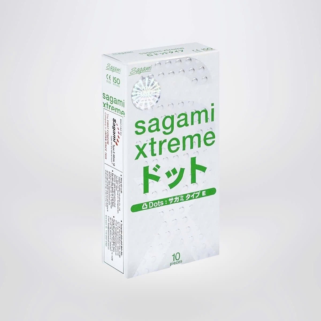 Sagami - Bao Cao Su Sagami Xtreme White Loại Gân Gai 0.03 - 10 Chiếc
