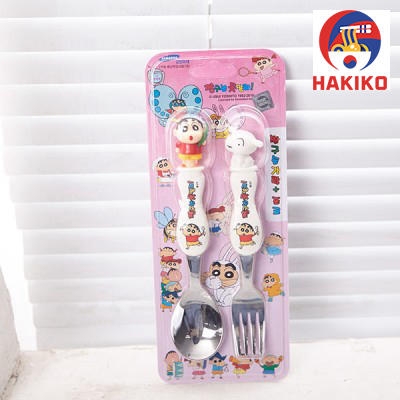 Bộ Thìa Dĩa Cho Bé Shin Chan Hàn Quốc 숟가락 포크 세트