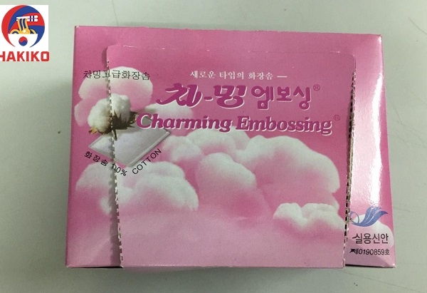Bông Tẩy Trang Charming Embossing 100 Cái Hàn Quốc 화장솜