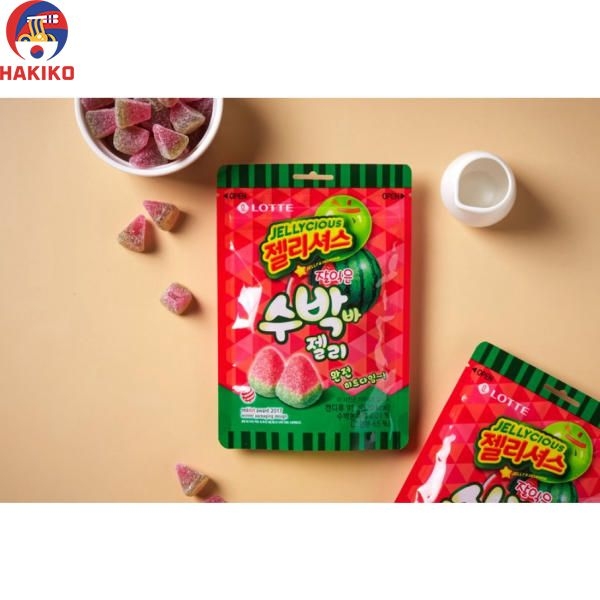 Kẹo Dẻo Vị Dưa Hấu Lotte Hàn Quốc 56G  수박바 젤리