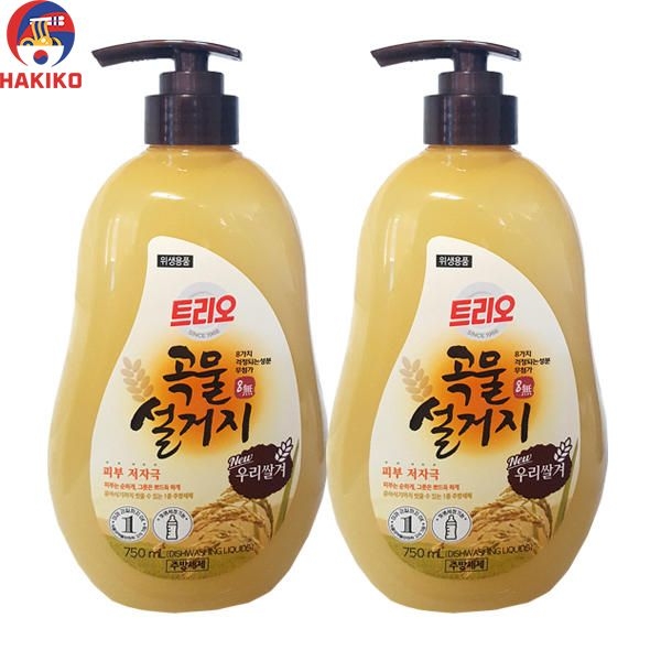 Nước rửa chén bát lúa mạch Aekyung Hàn Quốc chai 750ml  트리오곡물 설거지