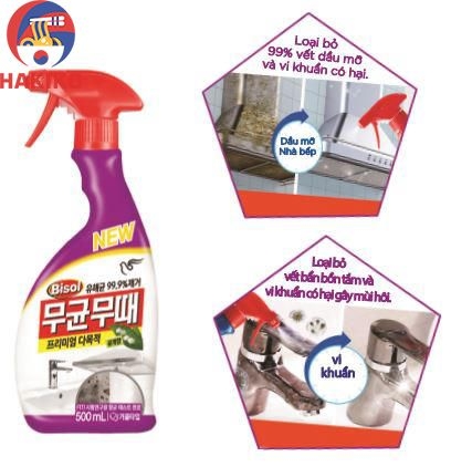 Xịt tẩy rửa đa năng Bisol PIGEON Hàn Quốc chai 500ml (다목적 세정제)