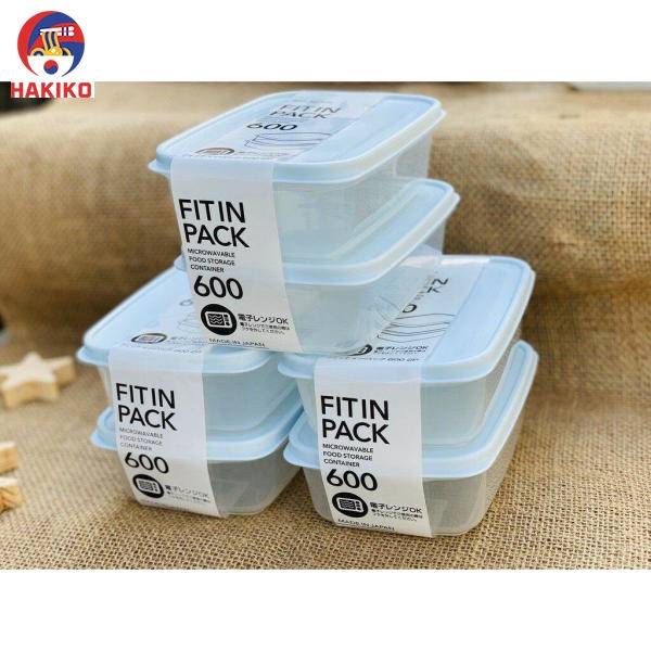 Set 2 Hộp Nhựa Nắp Dẻo 600Ml Nhật Bản