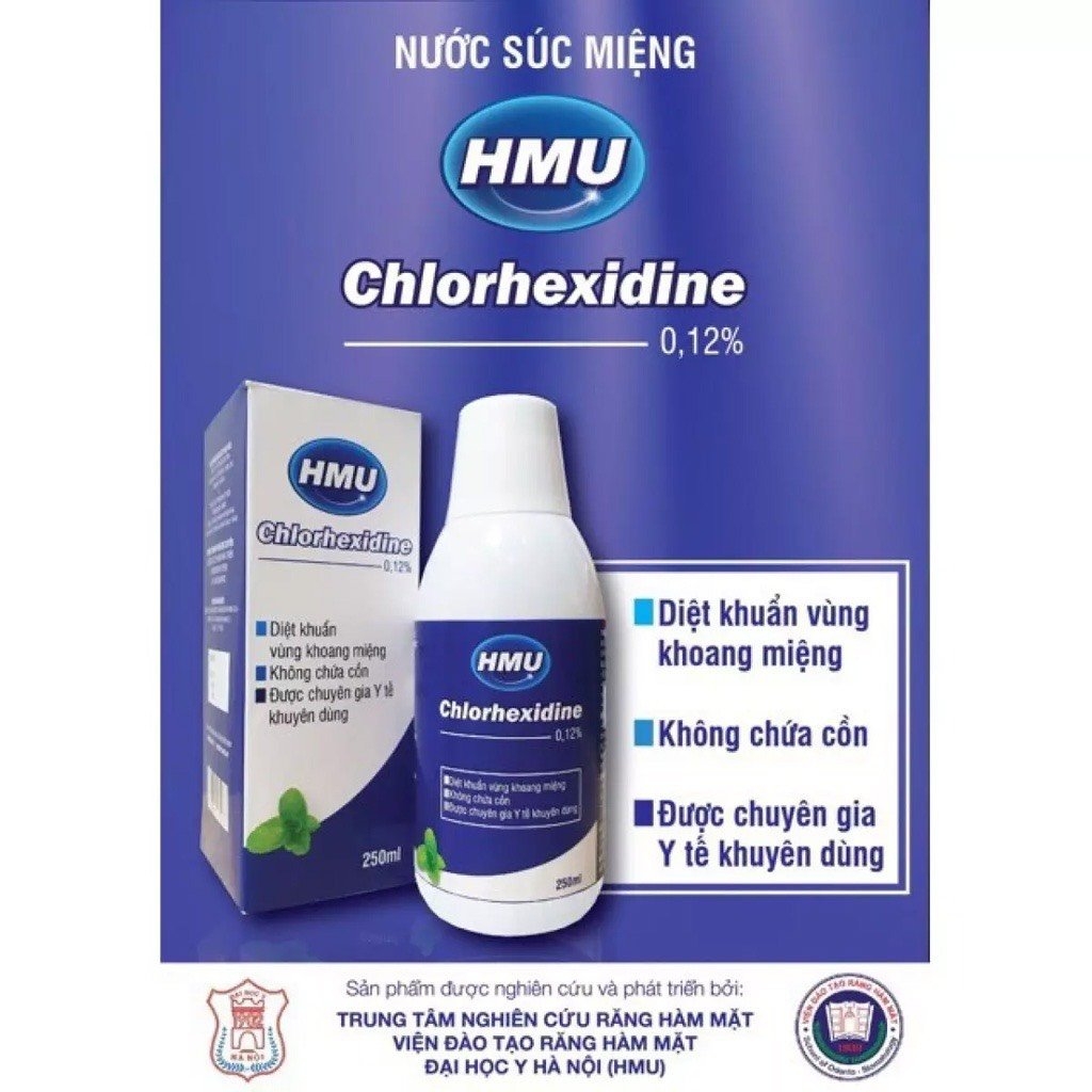 Nước xúc miệng HMU Chlorhexidine 0.12% 250ml