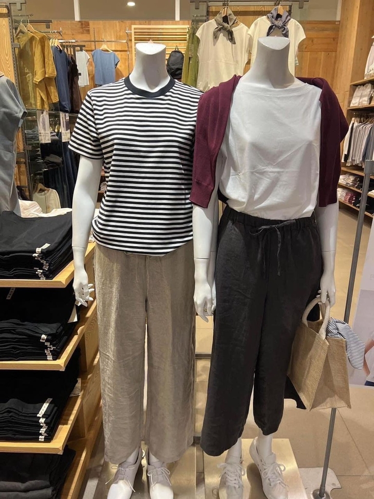 Áo phông kẻ ngang Muji