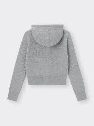 Áo cadigan len xoắn mũ 351925
