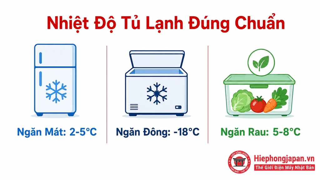 Nhiệt độ tủ lạnh bao nhiêu là đúng?