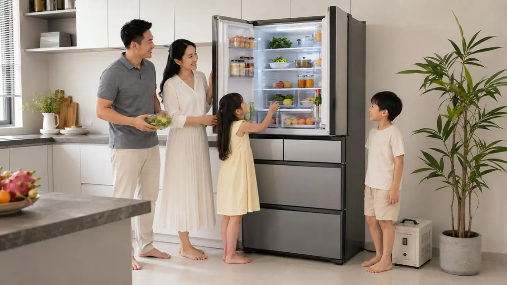 Chọn bộ chuyển nguồn theo dung tích tủ lạnh nội địa Nhật