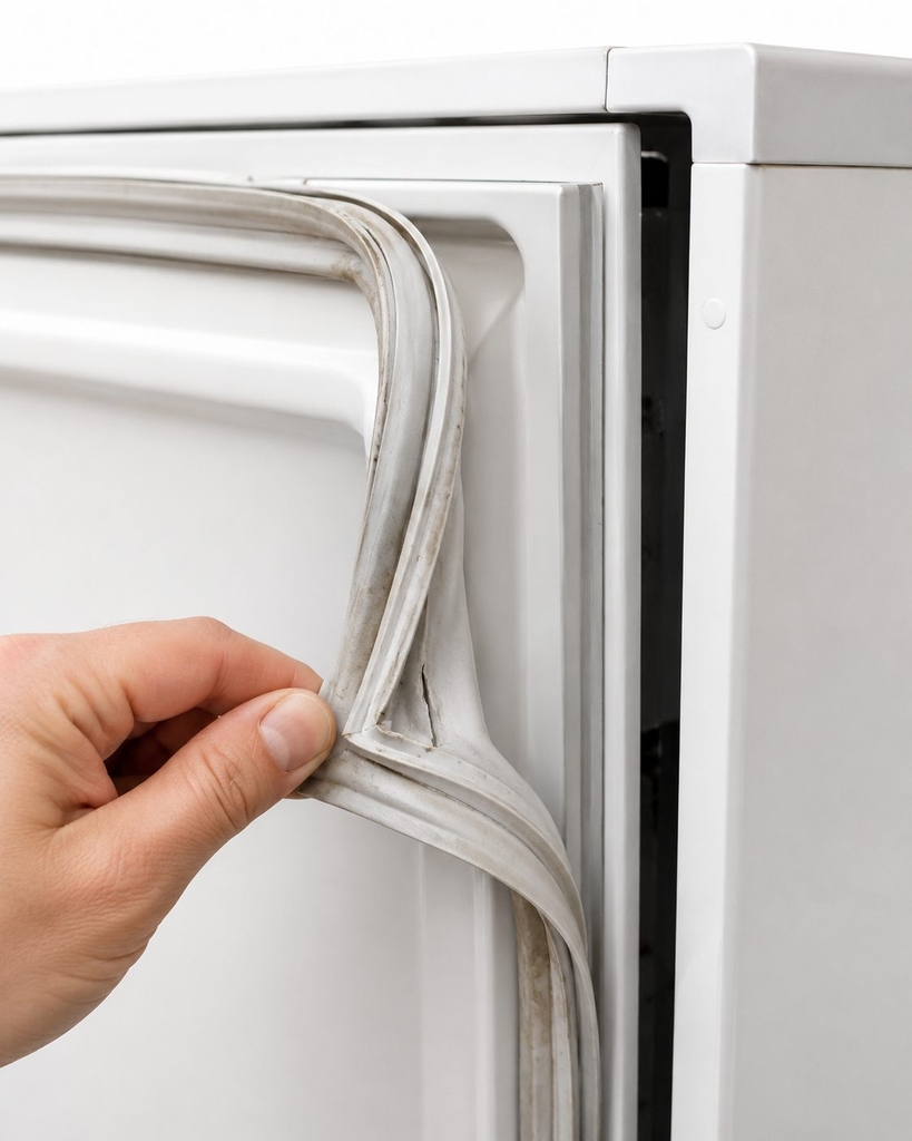 cửa tủ lạnh đóng không kín khiến tủ lạnh vẫn chạy nhưng không lạnh