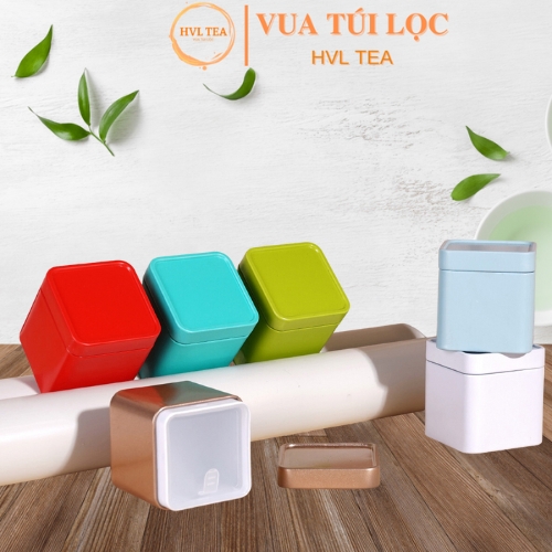 Hộp Đựng Trà Thiếc Cao Cấp Hình Vuông 2 Lớp - Hộp Trà HVL