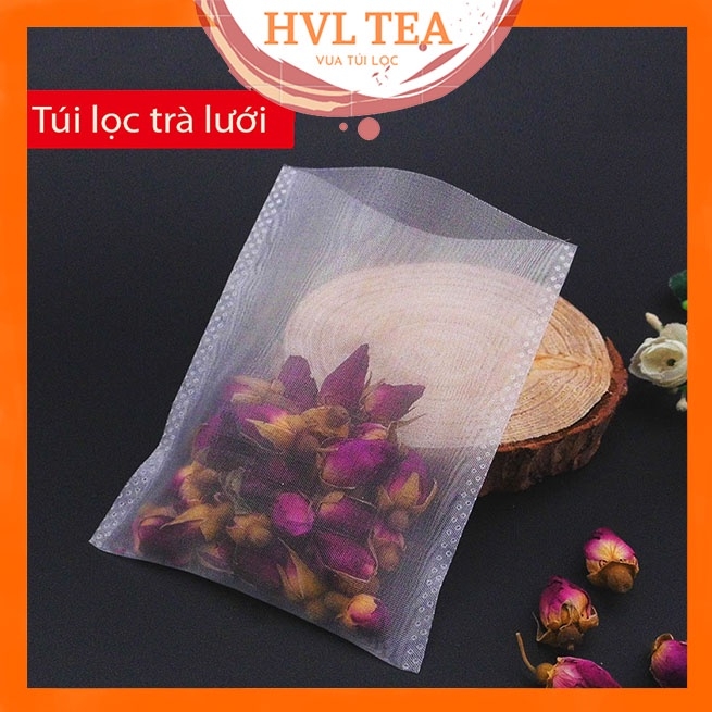 Combo 100 Túi Lọc Trà Không Dây Rút Hàn Nhiệt, Chất Liệu Lưới An Toàn - HVL