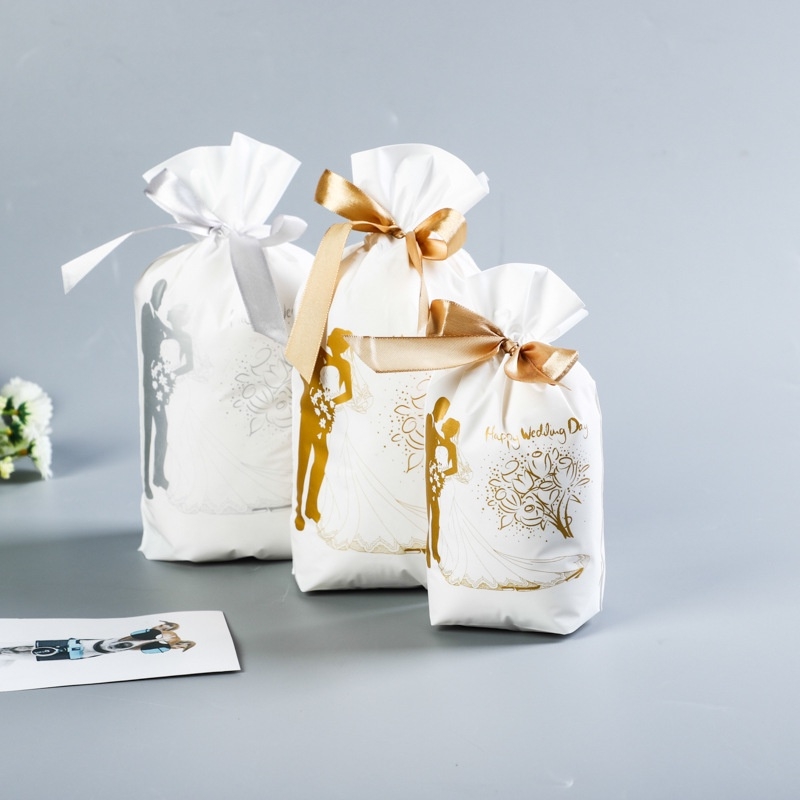 Túi đựng bánh kẹo có Dây Nơ, nhiều họa tiết, bao bì đựng bánh buộc dây 50 túi/sp - VUA BAO BÌ