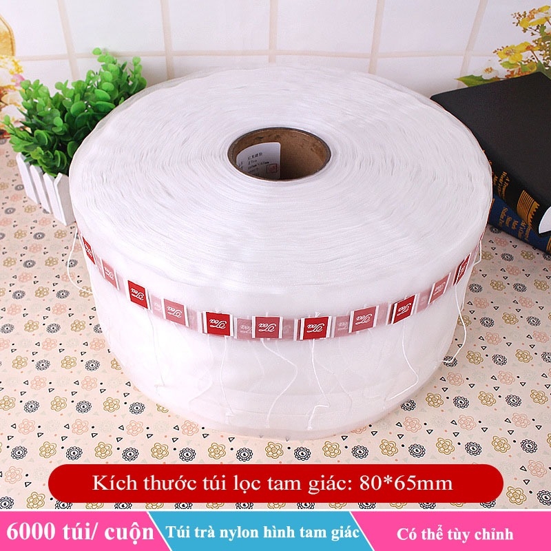 Cuộn túi lọc trà, màng lọc nylon túi trà hình tam giác, 6000 túi/cuộn - HVL