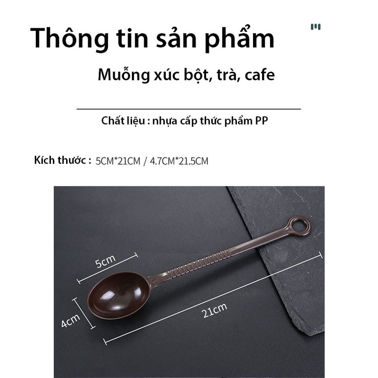 Thìa đong nâu múc bột, múc sốt hoa quả - muỗng đong nâu định lượng 10/15 gram - HVL TEA