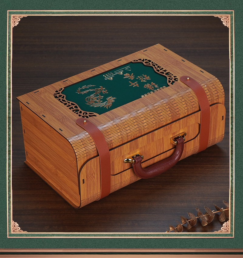 Bộ Vali Gỗ Đựng Quà Rồng Vàng Cao Cấp - Hộp Quà Tết Sang Trọng, Phong Cách Hoàng Gia