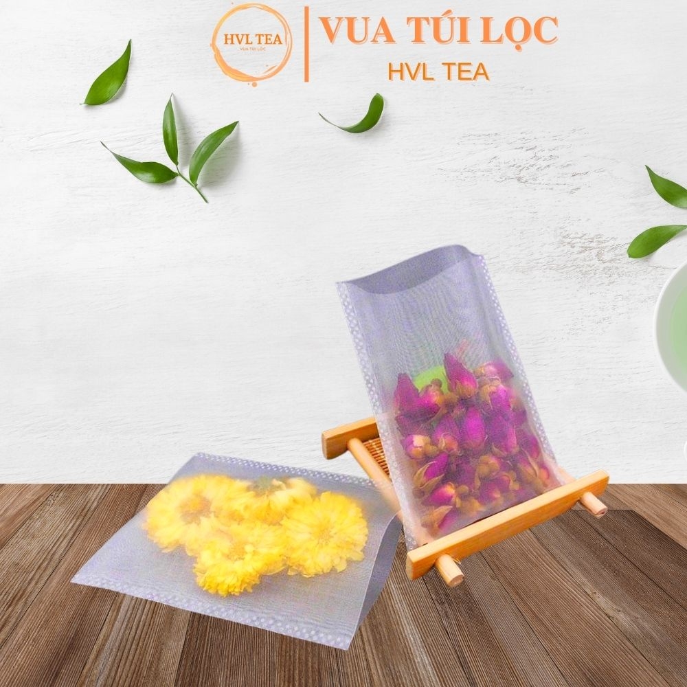 Combo 100 Túi Lọc Trà Không Dây Rút Hàn Nhiệt, Chất Liệu Lưới An Toàn - HVL