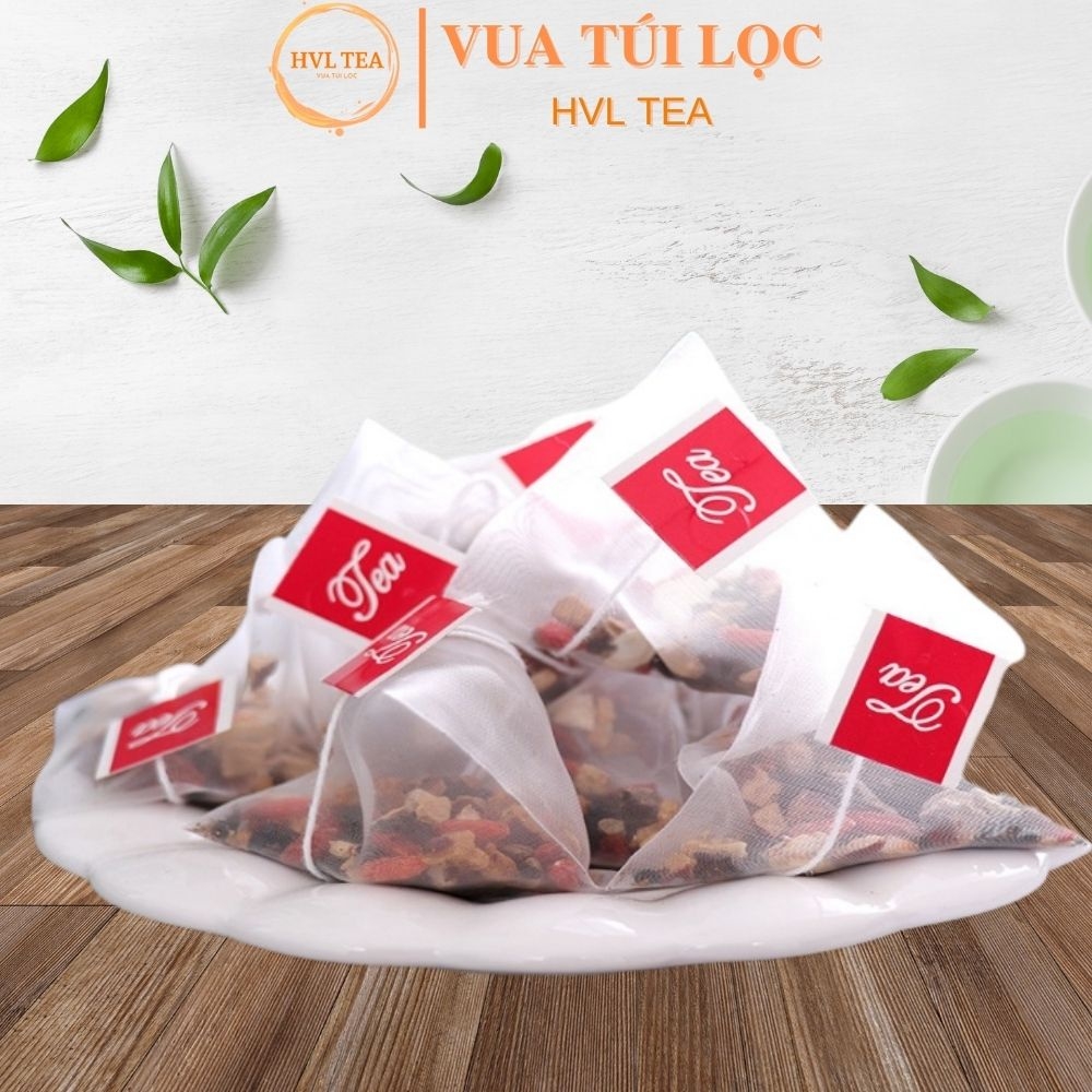 Combo 100 Túi lọc trà, thảo dược lưới tam giác dây nhúng, hàn nhiệt - HVL