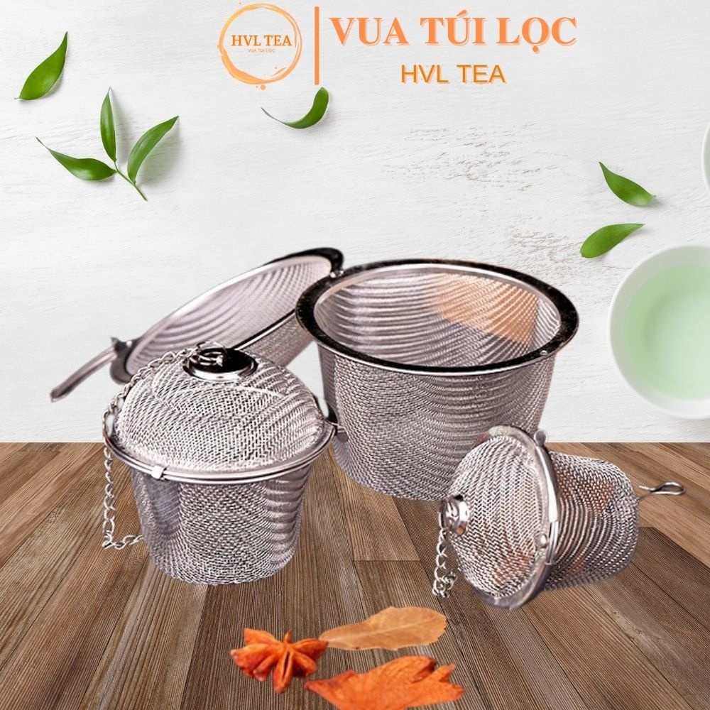 Lọc inox 304 hình trụ lưới cao cấp, nhiều kích thước, có dây treo - HVL