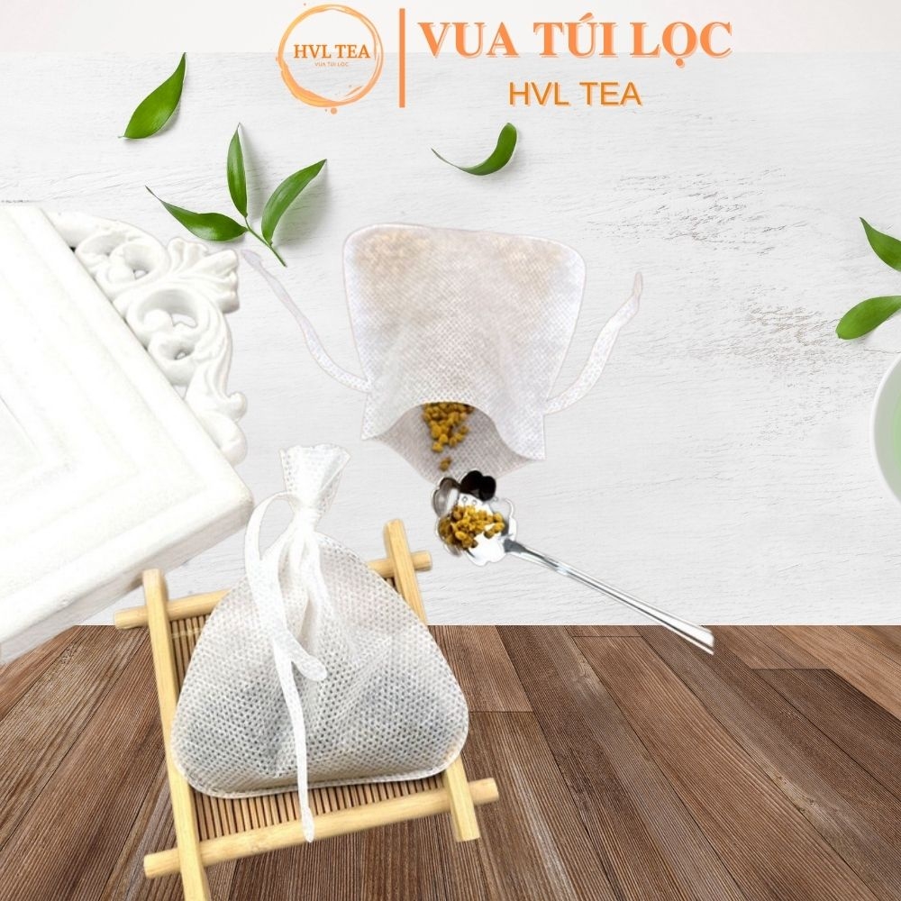 Combo 50 túi lọc trà, vải không dệt có dây thắt, kiểu dáng hũ có tai, tăng tốc độ lọc, thẩm thấu tốt - HVL