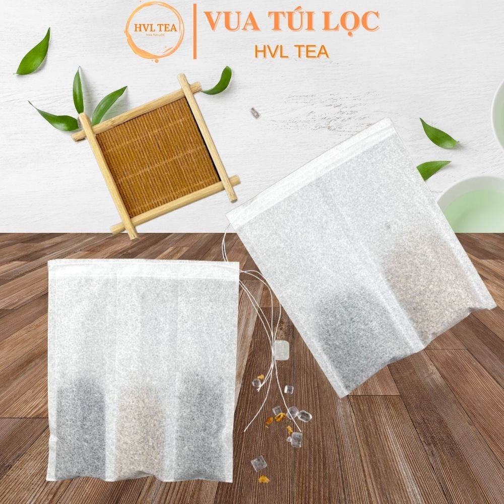 Combo 100 Túi lọc chia ngăn đựng thảo dược, gia vị, thiết kế có dây buộc - HVL