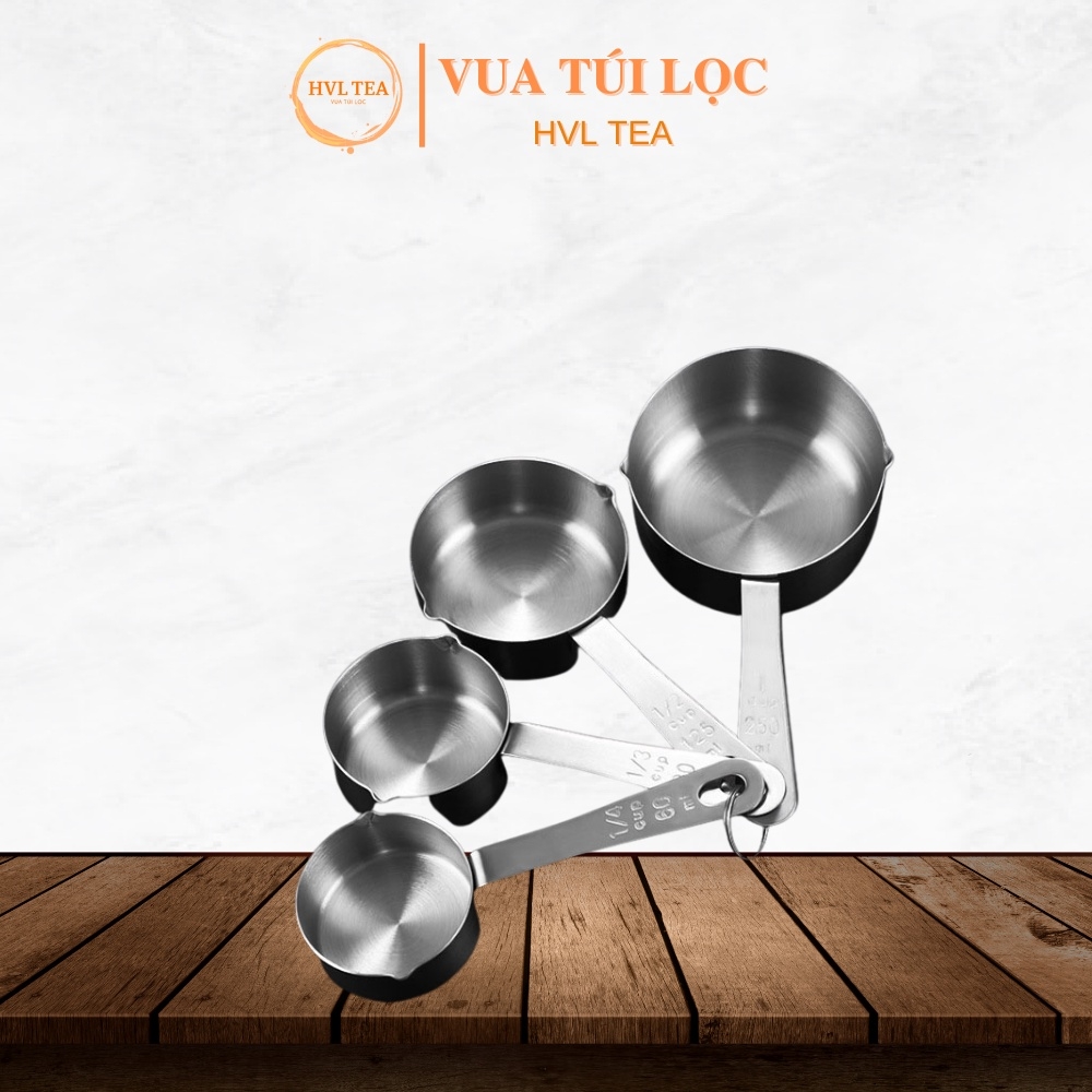 Bộ cup đong, thìa đong định lượng thành phẩm làm bánh - HVL TEA
