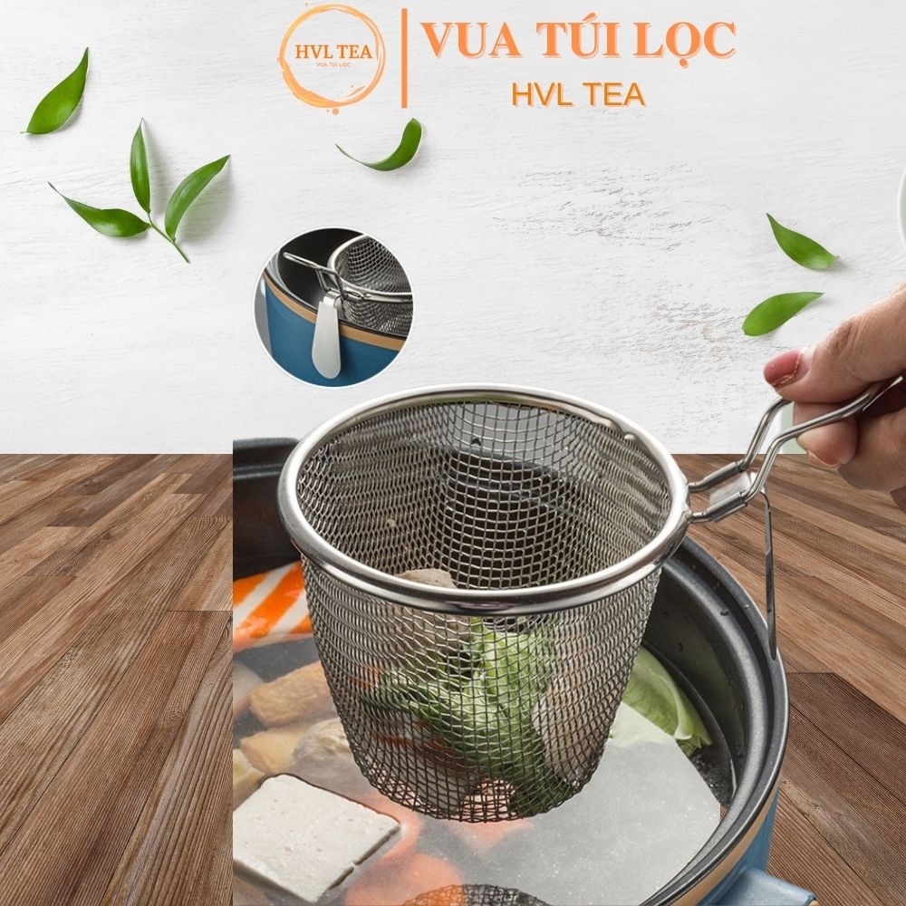 Giỏ vớt gia vị nhúng lẩu, nhúng mì thép không gỉ 304 tiện lợi - HVL TEA
