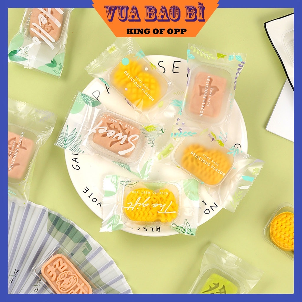 Túi đựng bánh kẹo thanh rong biển hàn miệng đựng bánh kẹo trắng mờ, kích thước 7x12- bao bì bánh kẹo - VUA BAO BÌ