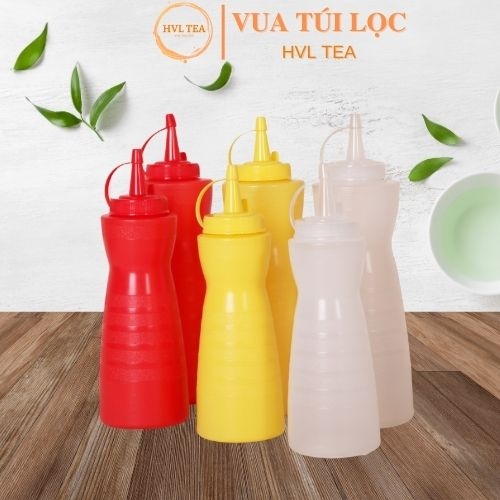 Chai bóp nước sốt thực phẩm cấp nhà bếp, đựng gia vị, sốt, hình hồ lô - HVL TEA