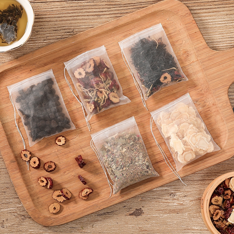 Combo 50 Túi Lọc Trà, Thảo Dược Có Dây Rút Chất Liệu Lưới An Toàn Nhiệt Độ Cao - HVL