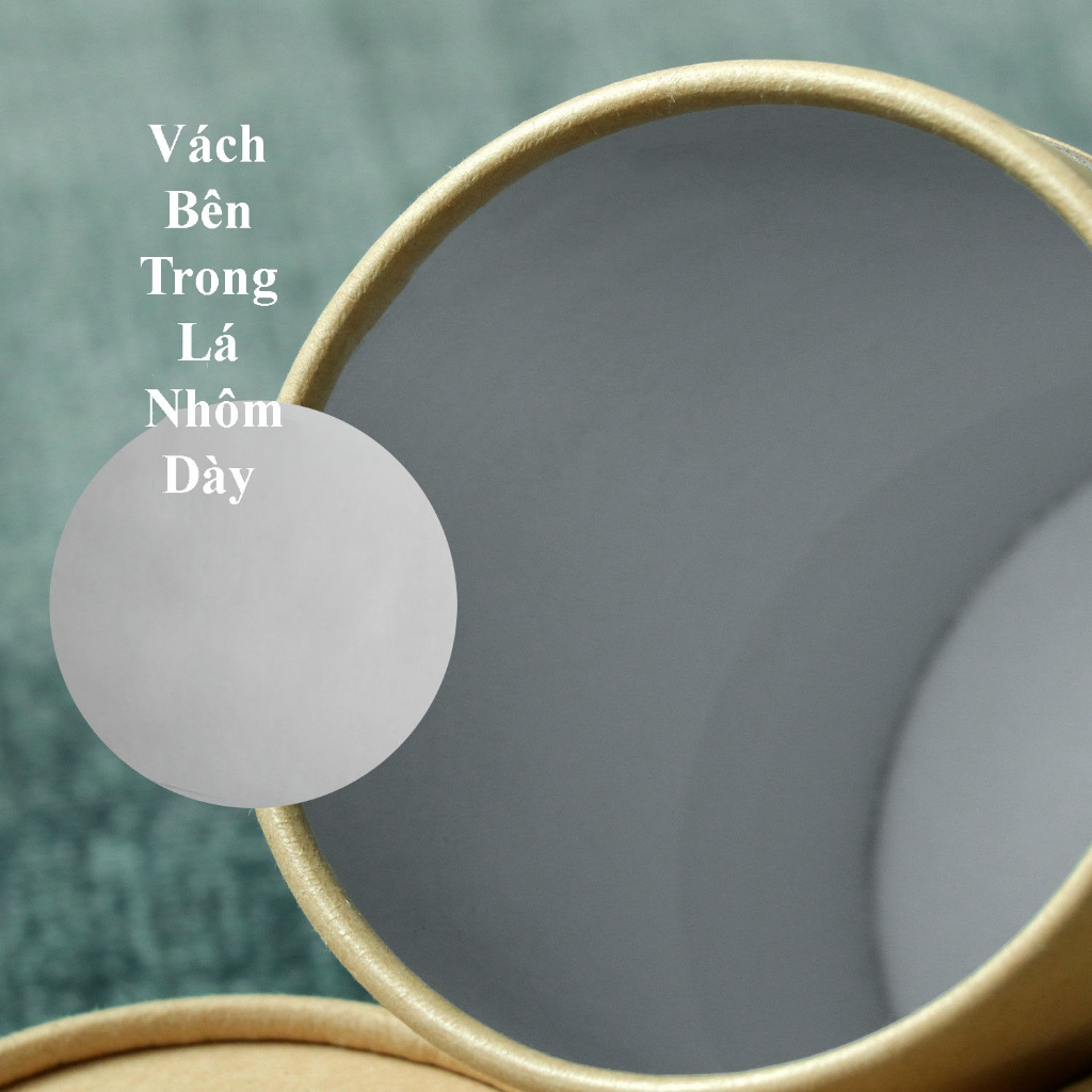 Hộp đựng trà, lọ đựng hạt kho, thảo dược, chất liệu kraft nhôm nắp giấy - HVL TEA