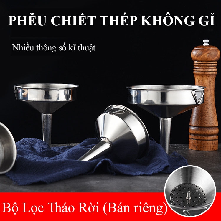 Phễu rót chiết chất rượu/ Dầu/ Mật Ong/ chất lỏng, chất liệu Inox 304 cao cấp - HVL TEA