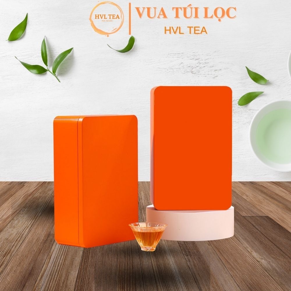 Hộp trà thiếc Hình Chữ Nhật Ngang 22x14x7cm - HVL TEA