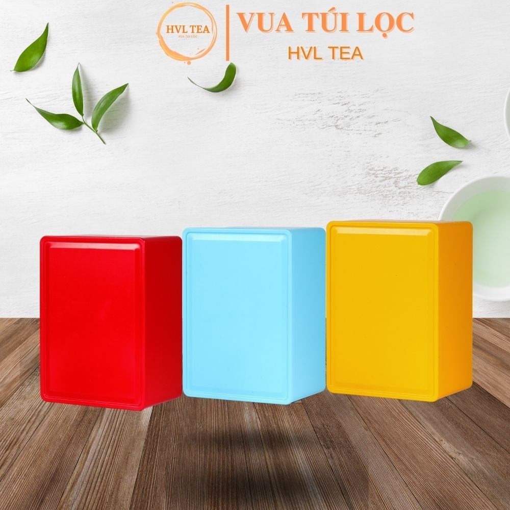 Hộp đựng trà thiếc Chữ Nhật Nắp Rãnh - HVL TEA