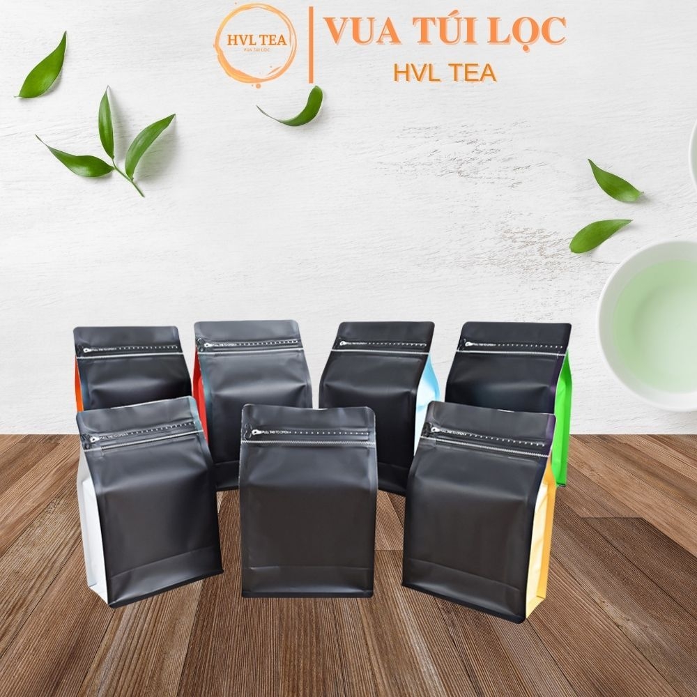 Túi giấy kfaft nhôm đựng trà, cà phê niêm phong có van khí cao cấp, 1 túi/ sản phẩm - HVL TEA