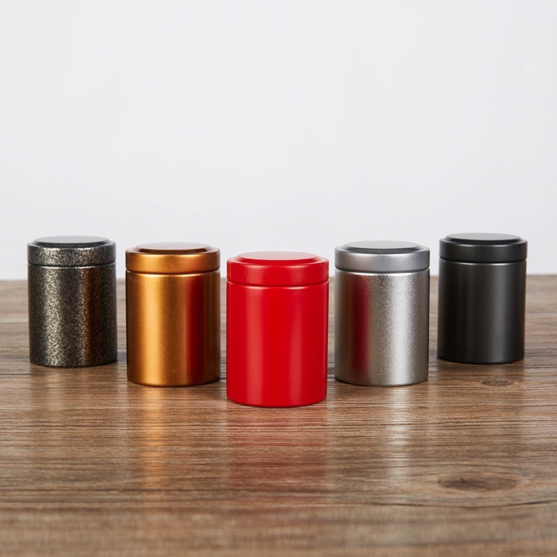 Hộp đựng trà thiếc hình trụ tròn - HVL TEA