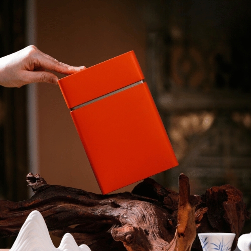 Hộp đựng trà thiếc hình chữ nhật cao viền ngang mẫu mới - HVL TEA