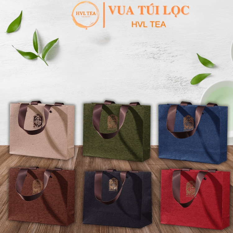 Túi đựng bộ 2,3,4,6 hộp mini đựng trà, nến bằng thiếc nhiều màu sắc - HVL TEA