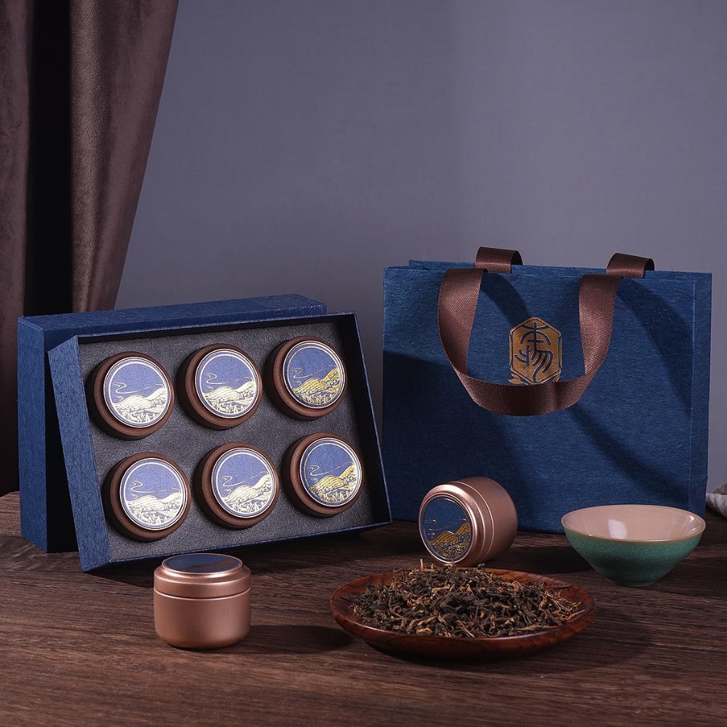 Túi đựng bộ 2,3,4,6 hộp mini đựng trà, nến bằng thiếc nhiều màu sắc - HVL TEA