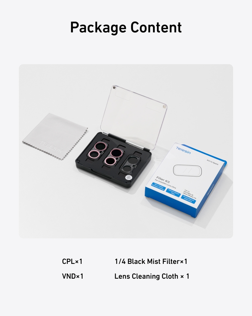 Filter Kit cho Insta360 Luna CPL+VND2-32+ Black Diffusion 1/4 kiểm soát ánh sáng