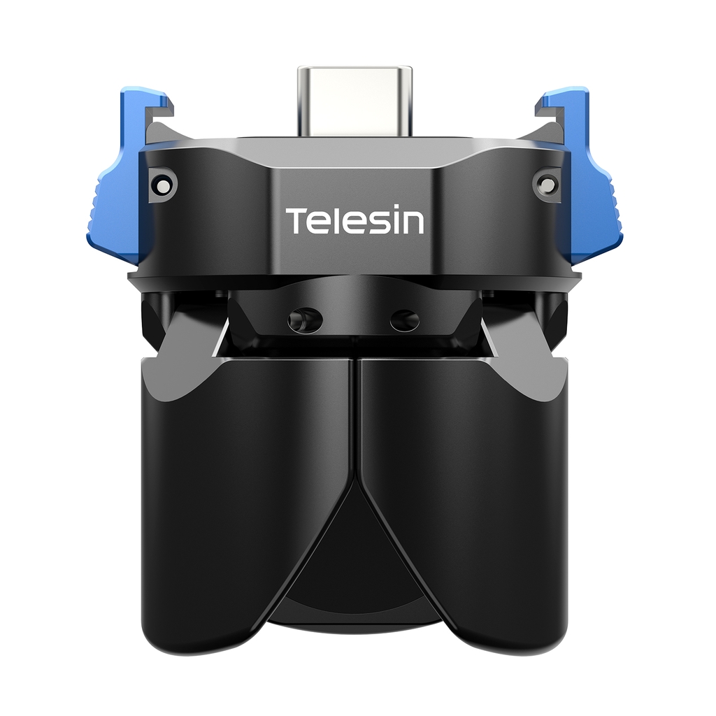 Đế 3 chân Telesin kiêm sạc cho Pocket 3 4 4P chân tự bung cổng sạc type C
