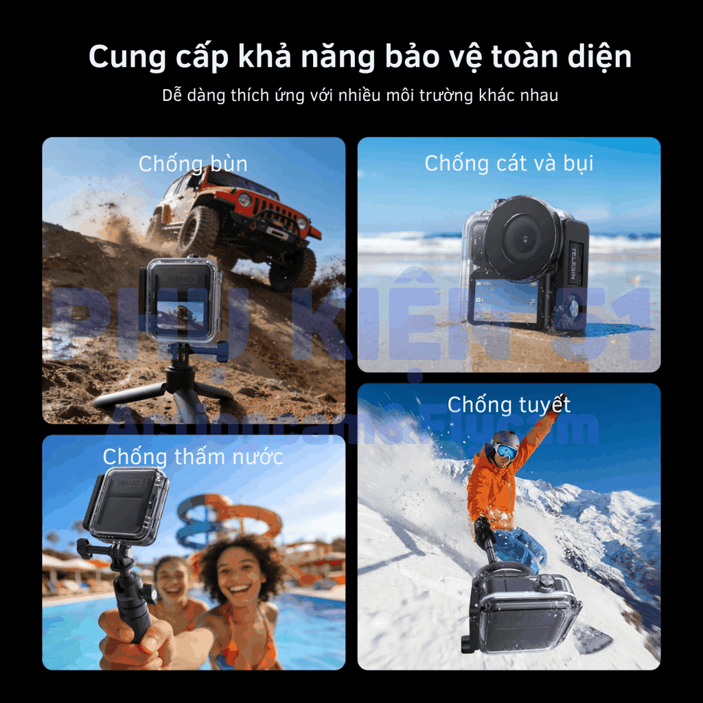 Khung vỏ chống nước Telesin DJI Nano chống nước đi bơi, đi lặn bảo vệ camera