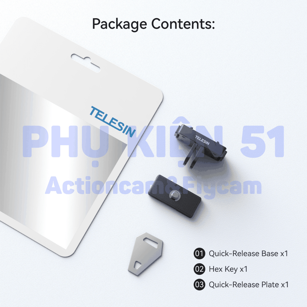 Bộ ngàm Telesin Thao tác Nhanh Insta360 X5 X4 X3 Ace Pro Pro 2  S7-JBK-18-TIS