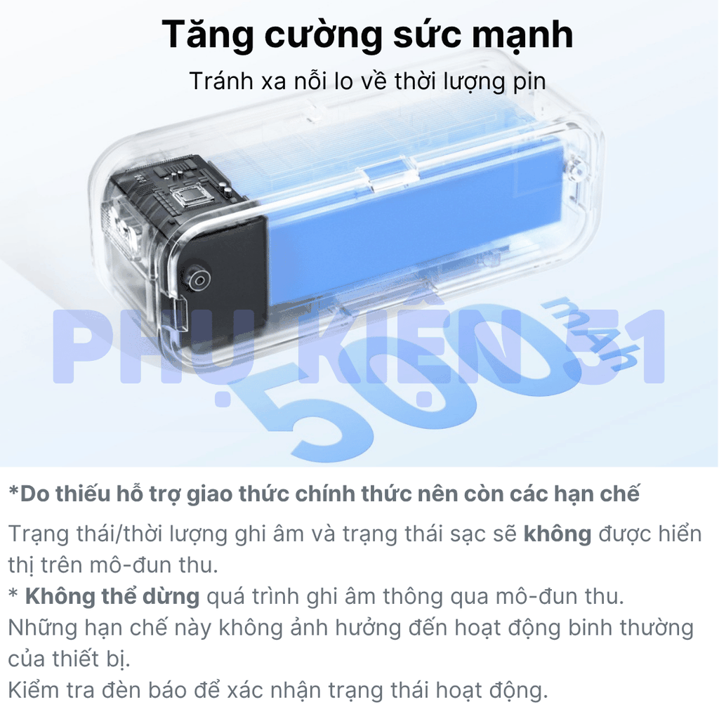 Pin dự phòng Telesin DJI Nano 500mAh kéo dài thời gian quay nhỏ gọn