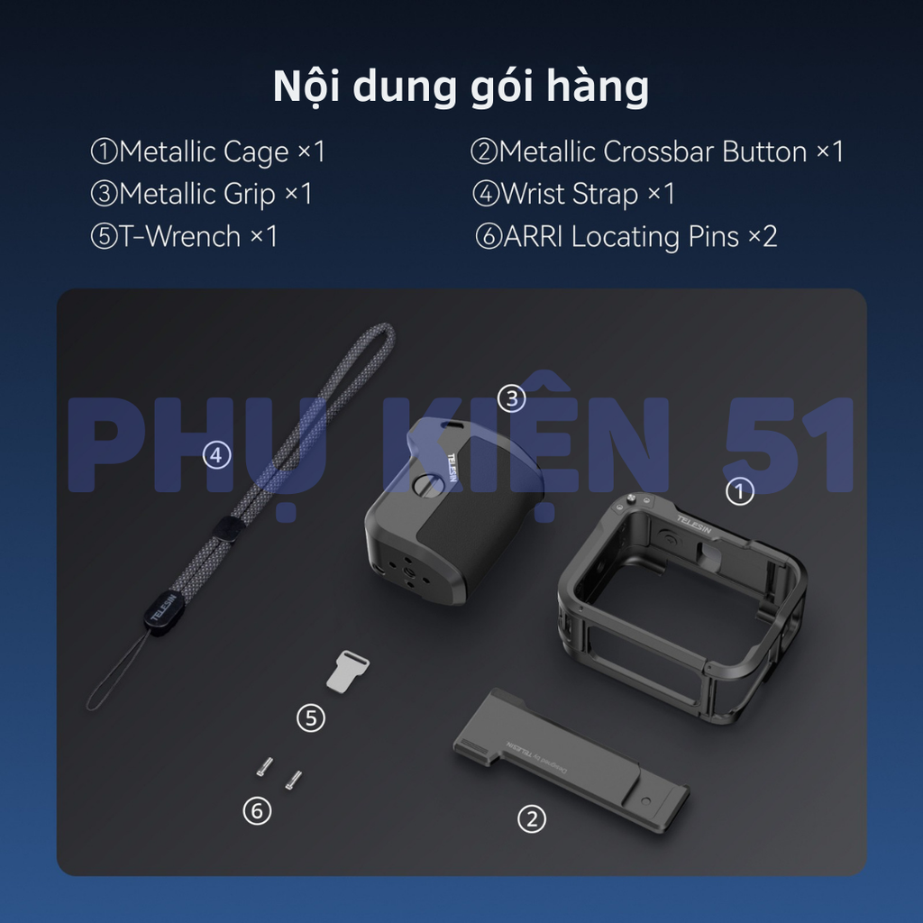 StreetGrip Kit TELESIN cho Insta360 Ace Pro 2 / Pro- Tay cầm hỗ trợ chụp hình đường phố nghệ thuật