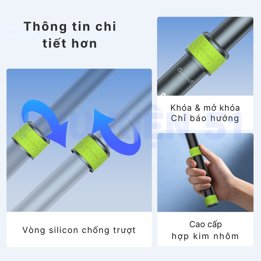 Gậy aMagisn 1M5 cứng cáp hợp kim nhôm chuyên dùng gắn xe